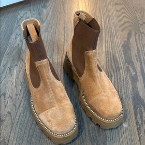 Tan Suede Women's Chelsea Boots